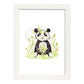 Poster con ilustración de Animal. Oso Panda Feliz.-Artwork-Nacnic-A3-Marco Blanco-Nacnic Estudio SL