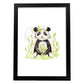 Poster con ilustración de Animal. Oso Panda Feliz.-Artwork-Nacnic-A3-Marco Negro-Nacnic Estudio SL