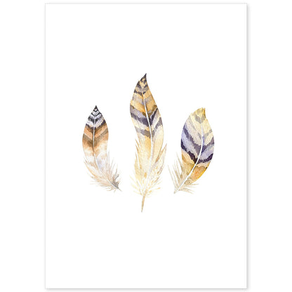 Poster con ilustración de Animal. Plumas Apache.-Artwork-Nacnic-A4-Sin marco-Nacnic Estudio SL