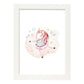 Poster con ilustración de Animal. Unicornio Bailando.-Artwork-Nacnic-A3-Marco Blanco-Nacnic Estudio SL