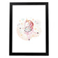 Poster con ilustración de Animal. Unicornio Bailando.-Artwork-Nacnic-A3-Marco Negro-Nacnic Estudio SL