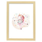 Poster con ilustración de Animal. Unicornio Bailando.-Artwork-Nacnic-A4-Marco Madera clara-Nacnic Estudio SL
