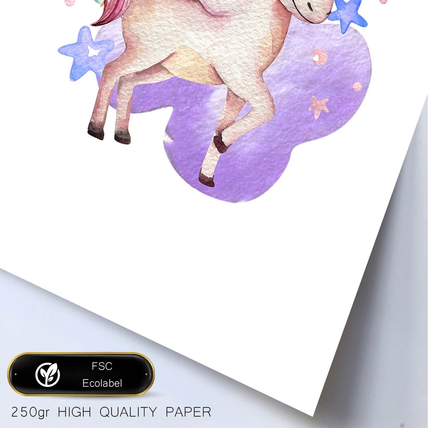 Poster con ilustración de Animal. Unicornio con Estrellas.-Artwork-Nacnic-Nacnic Estudio SL