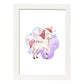 Poster con ilustración de Animal. Unicornio con Estrellas.-Artwork-Nacnic-A4-Marco Blanco-Nacnic Estudio SL