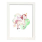 Poster con ilustración de Animal. Unicornio Feliz con Estrellas.-Artwork-Nacnic-A4-Marco Blanco-Nacnic Estudio SL