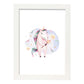 Poster con ilustración de Animal. Unicornio Feliz.-Artwork-Nacnic-A4-Marco Blanco-Nacnic Estudio SL