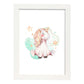 Poster con ilustración de Animal. Unicornio Sentado.-Artwork-Nacnic-A4-Marco Blanco-Nacnic Estudio SL