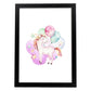 Poster con ilustración de Animal. Unicornio y Globos.-Artwork-Nacnic-A3-Marco Negro-Nacnic Estudio SL