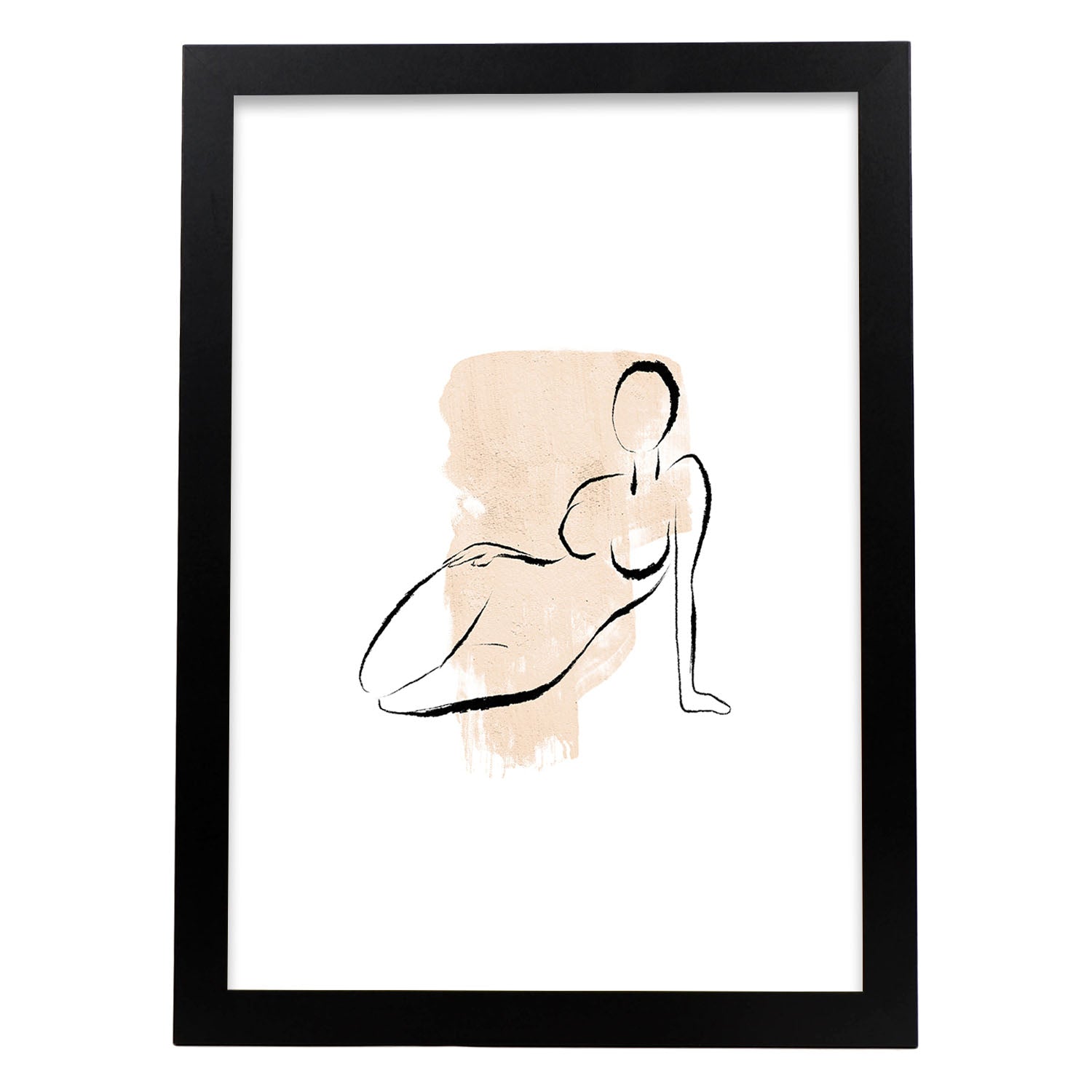 Poster con ilustracion de mujer. Dibujos con formas, caras, cuerpos y gestos de mujeres. 'Mujeres 14'.-Artwork-Nacnic-A3-Marco Negro-Nacnic Estudio SL