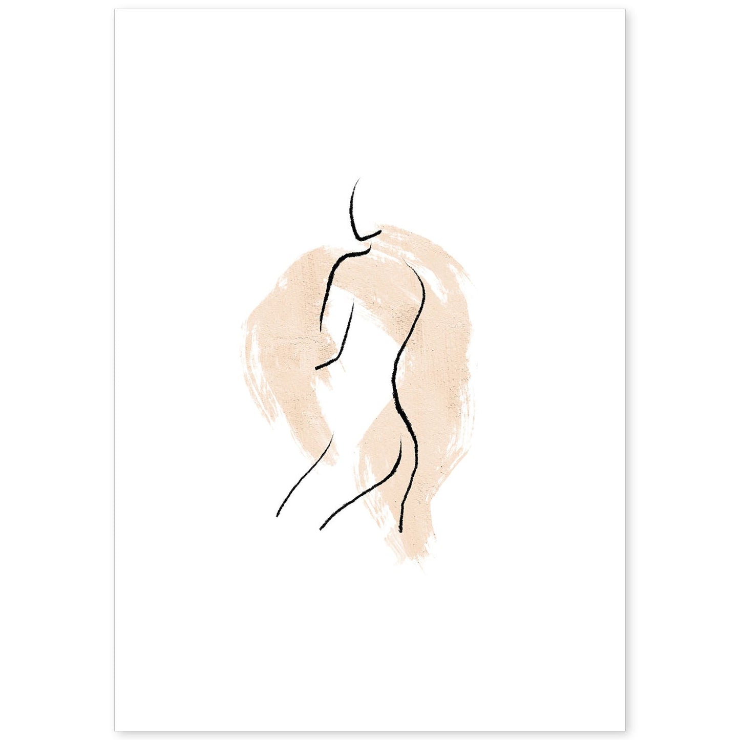 Poster con ilustracion de mujer. Dibujos con formas, caras, cuerpos y gestos de mujeres. 'Mujeres 15'.-Artwork-Nacnic-A4-Sin marco-Nacnic Estudio SL