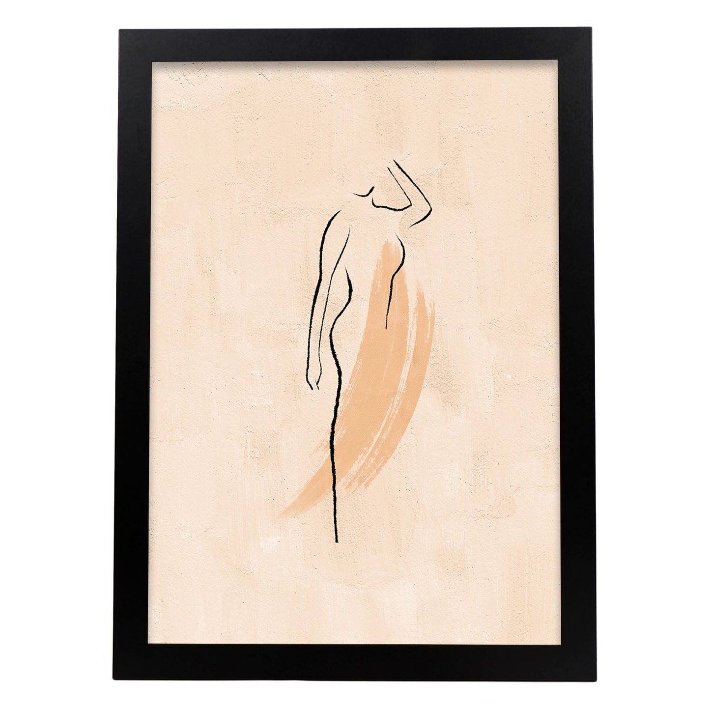 Poster con ilustracion de mujer. Dibujos con formas, caras, cuerpos y gestos de mujeres. 'Mujeres 17'.-Artwork-Nacnic-A3-Marco Negro-Nacnic Estudio SL