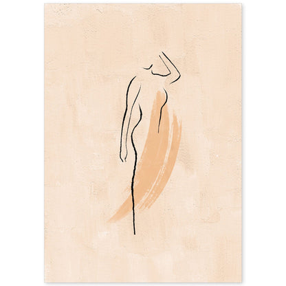 Poster con ilustracion de mujer. Dibujos con formas, caras, cuerpos y gestos de mujeres. 'Mujeres 17'.-Artwork-Nacnic-A4-Sin marco-Nacnic Estudio SL