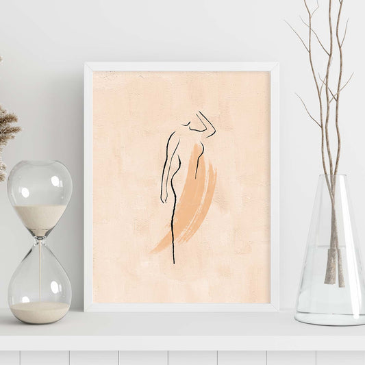 Poster con ilustracion de mujer. Dibujos con formas, caras, cuerpos y gestos de mujeres. 'Mujeres 17'.-Artwork-Nacnic-Nacnic Estudio SL
