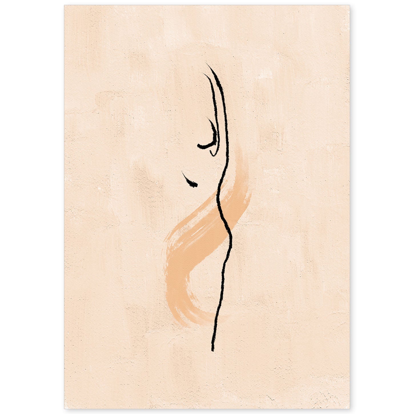 Poster con ilustracion de mujer. Dibujos con formas, caras, cuerpos y gestos de mujeres. 'Mujeres 18'.-Artwork-Nacnic-A4-Sin marco-Nacnic Estudio SL
