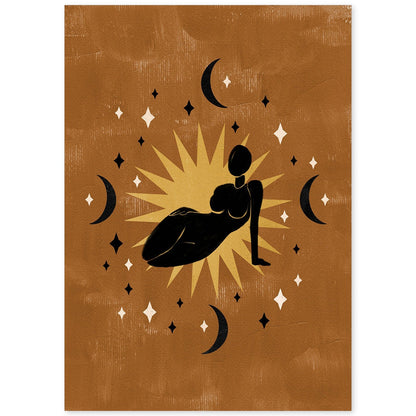 Poster con ilustracion de mujer. Dibujos con formas, caras, cuerpos y gestos de mujeres. 'Mujeres 1'.-Artwork-Nacnic-A4-Sin marco-Nacnic Estudio SL
