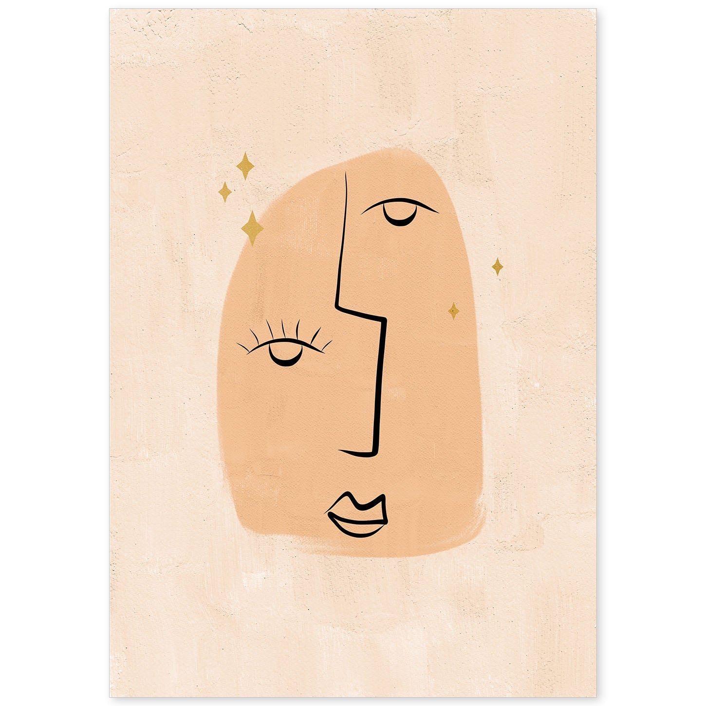Poster con ilustracion de mujer. Dibujos con formas, caras, cuerpos y gestos de mujeres. 'Mujeres 24'.-Artwork-Nacnic-A4-Sin marco-Nacnic Estudio SL