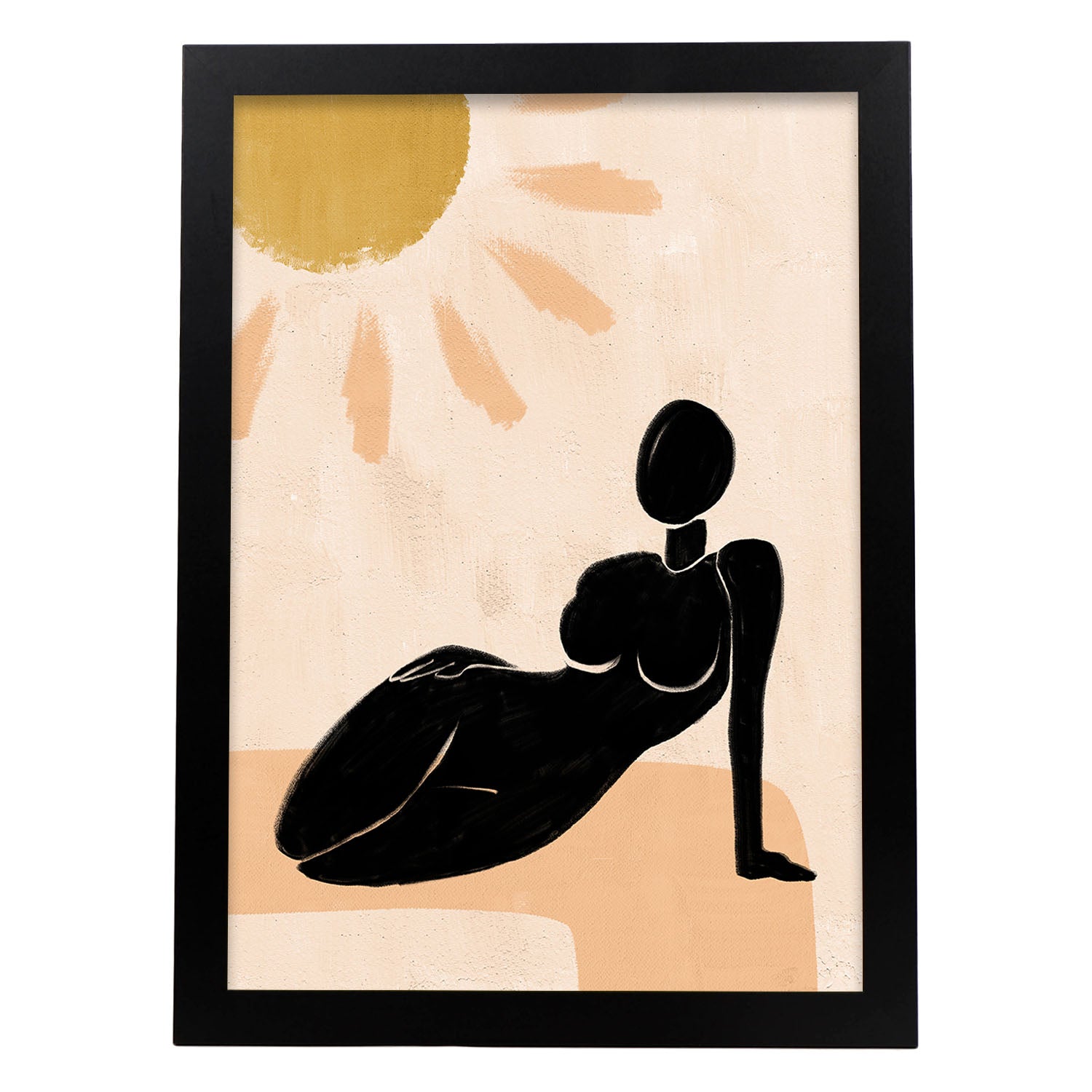 Poster con ilustracion de mujer. Dibujos con formas, caras, cuerpos y gestos de mujeres. 'Mujeres 2'.-Artwork-Nacnic-A3-Marco Negro-Nacnic Estudio SL