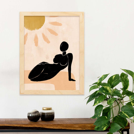 Poster con ilustracion de mujer. Dibujos con formas, caras, cuerpos y gestos de mujeres. 'Mujeres 2'.-Artwork-Nacnic-Nacnic Estudio SL