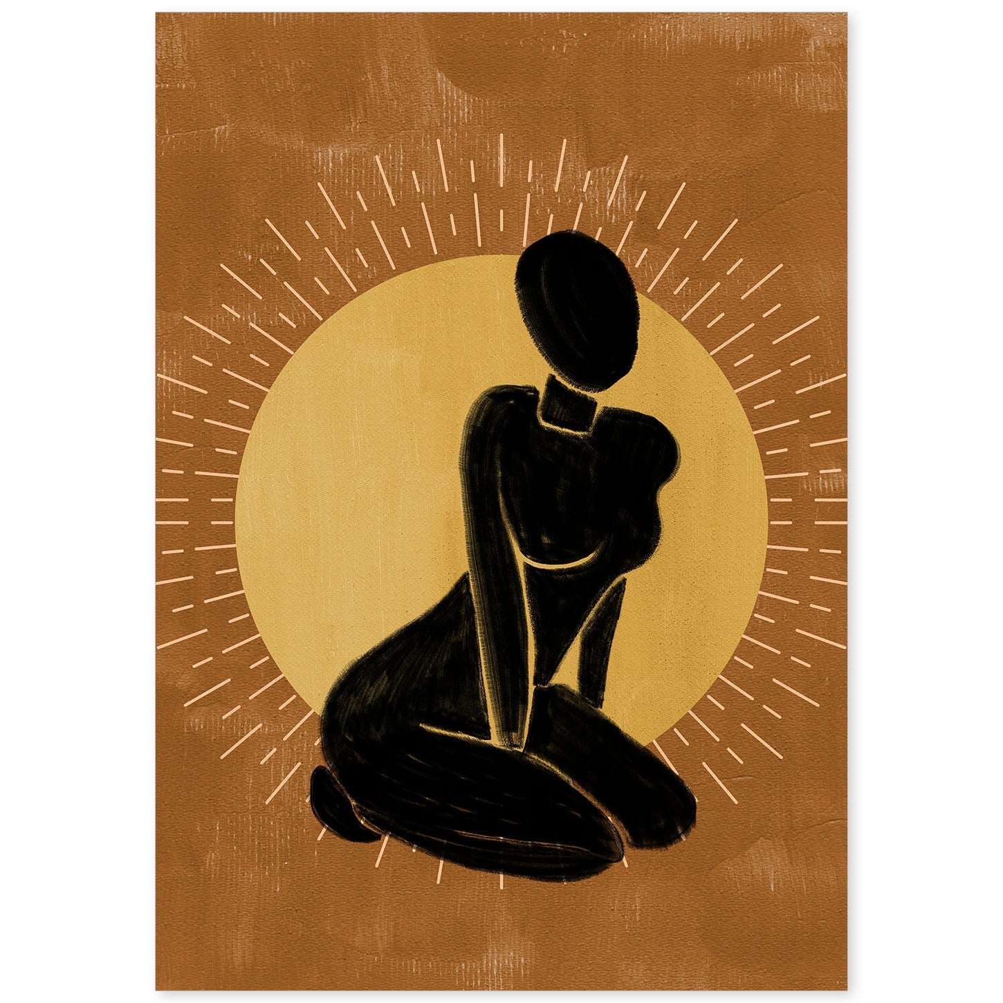 Poster con ilustracion de mujer. Dibujos con formas, caras, cuerpos y gestos de mujeres. 'Mujeres 3'.-Artwork-Nacnic-A4-Sin marco-Nacnic Estudio SL