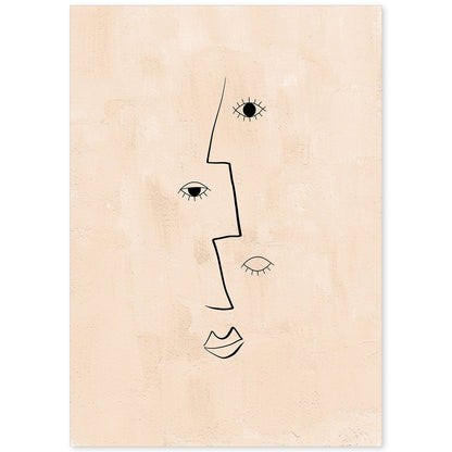 Poster con ilustracion de mujer. Dibujos con formas, caras, cuerpos y gestos de mujeres. 'Mujeres 4'.-Artwork-Nacnic-A4-Sin marco-Nacnic Estudio SL