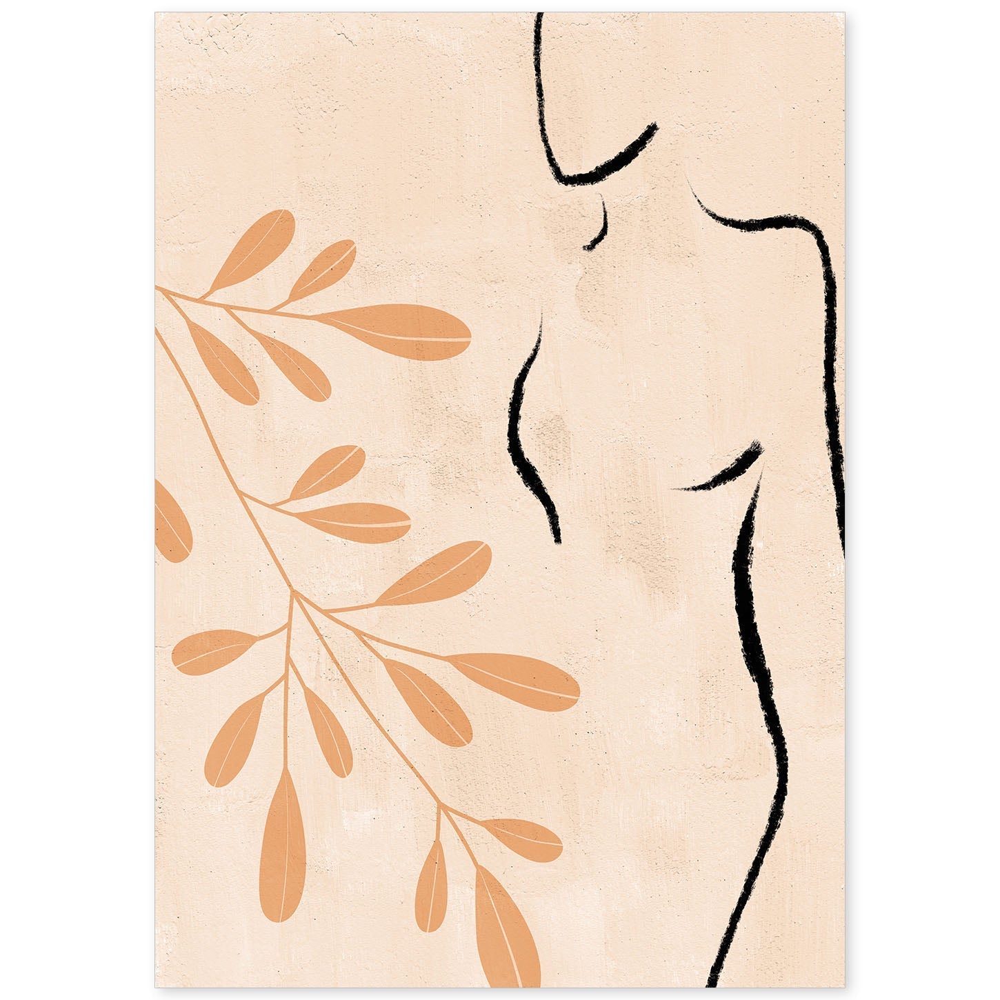 Poster con ilustracion de mujer. Dibujos con formas, caras, cuerpos y gestos de mujeres. 'Mujeres 7'.-Artwork-Nacnic-A4-Sin marco-Nacnic Estudio SL