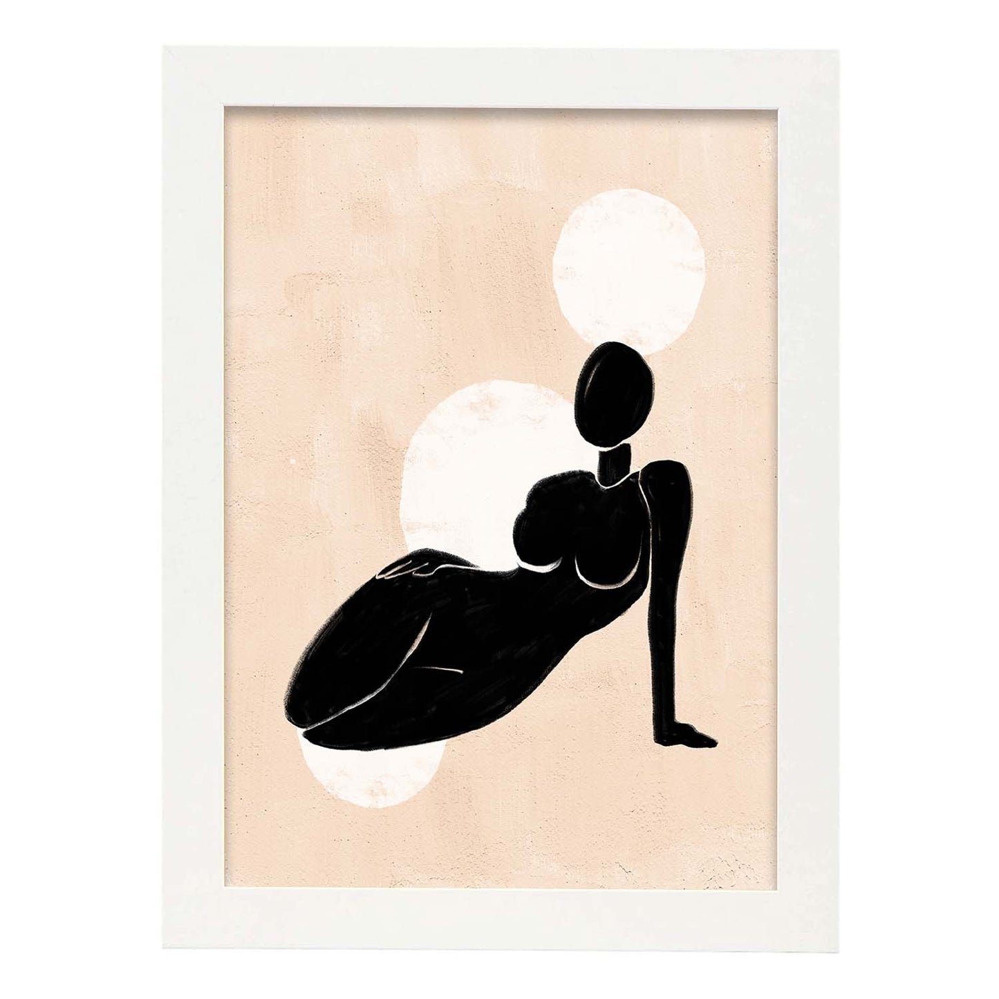 Poster con ilustracion de mujer. Dibujos con formas, caras, cuerpos y gestos de mujeres. 'Mujeres 8'.-Artwork-Nacnic-A3-Marco Blanco-Nacnic Estudio SL
