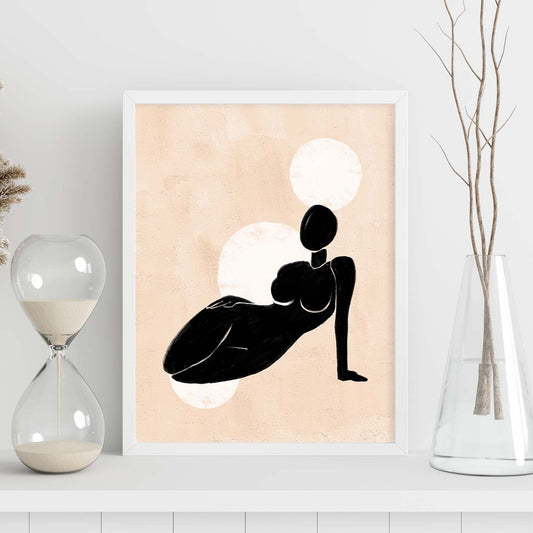 Poster con ilustracion de mujer. Dibujos con formas, caras, cuerpos y gestos de mujeres. 'Mujeres 8'.-Artwork-Nacnic-Nacnic Estudio SL