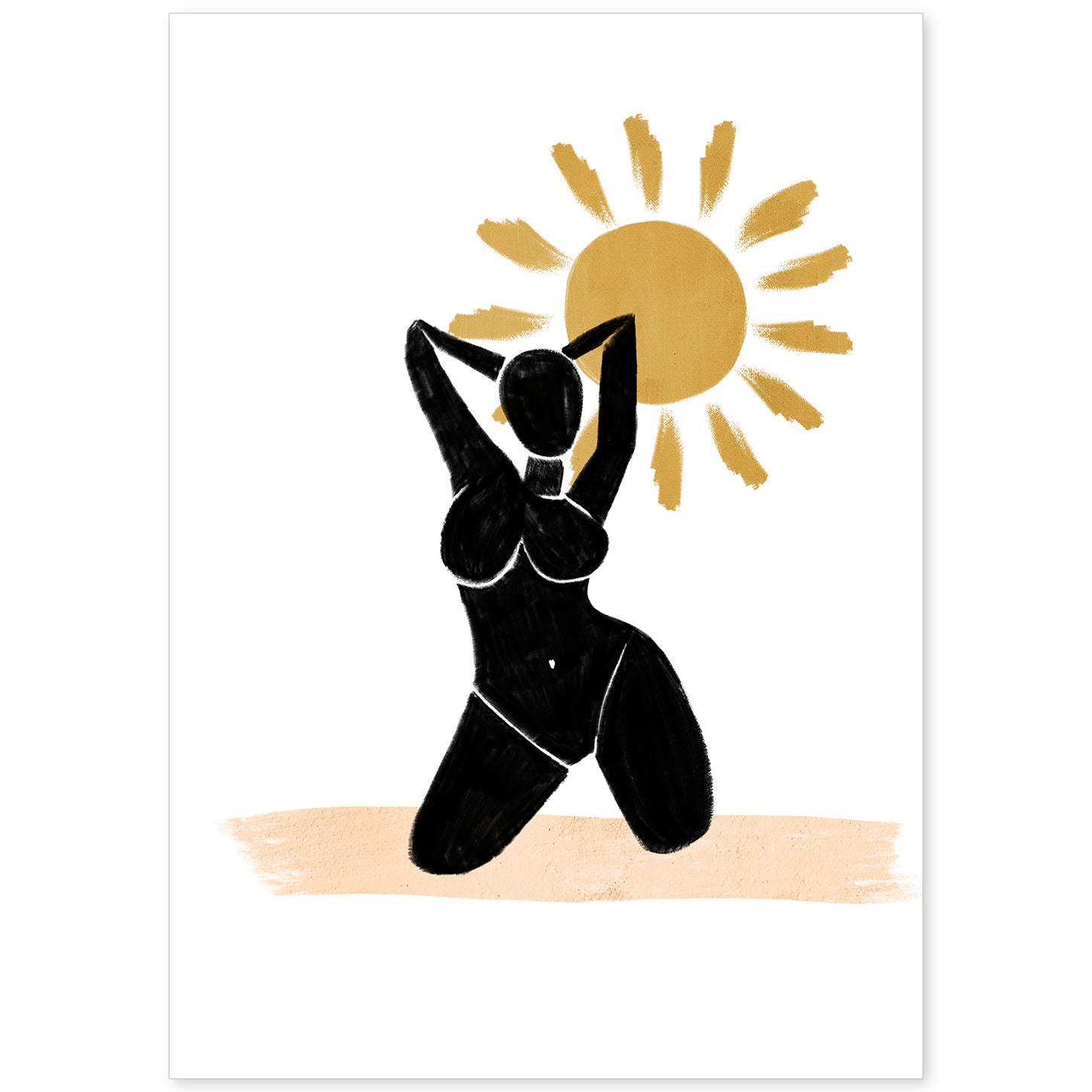 Poster con ilustracion de mujer. Dibujos con formas, caras, cuerpos y gestos de mujeres. 'Mujeres 9'.-Artwork-Nacnic-A4-Sin marco-Nacnic Estudio SL