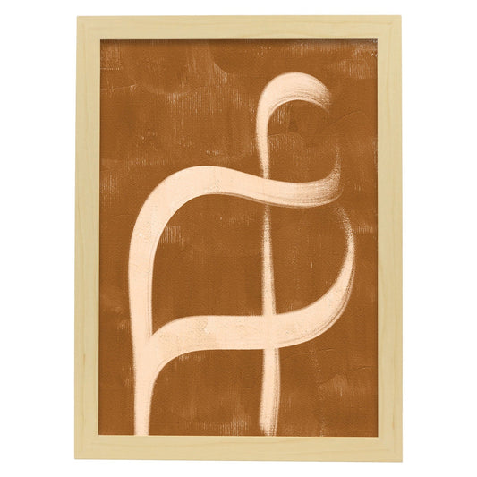 Poster con imágenes abstractas de cuadros. Lámina de exhibición de arte. 'Abstracto 11-Artwork-Nacnic-A4-Marco Madera clara-Nacnic Estudio SL