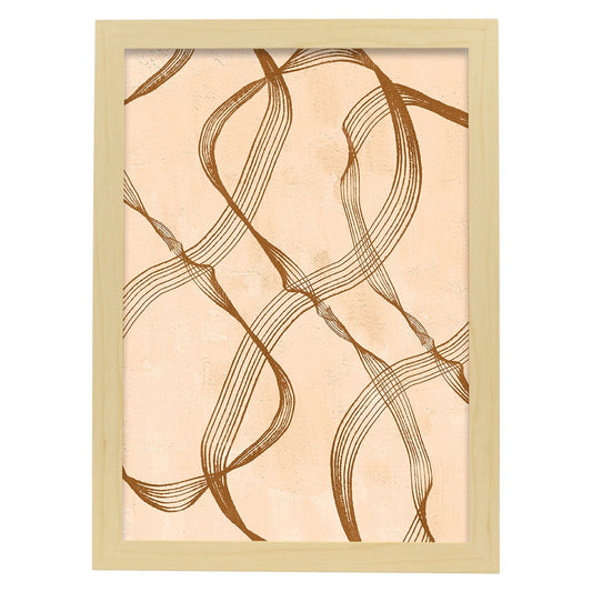 Poster con imágenes abstractas de cuadros. Lámina de exhibición de arte. 'Abstracto 13-Artwork-Nacnic-A4-Marco Madera clara-Nacnic Estudio SL