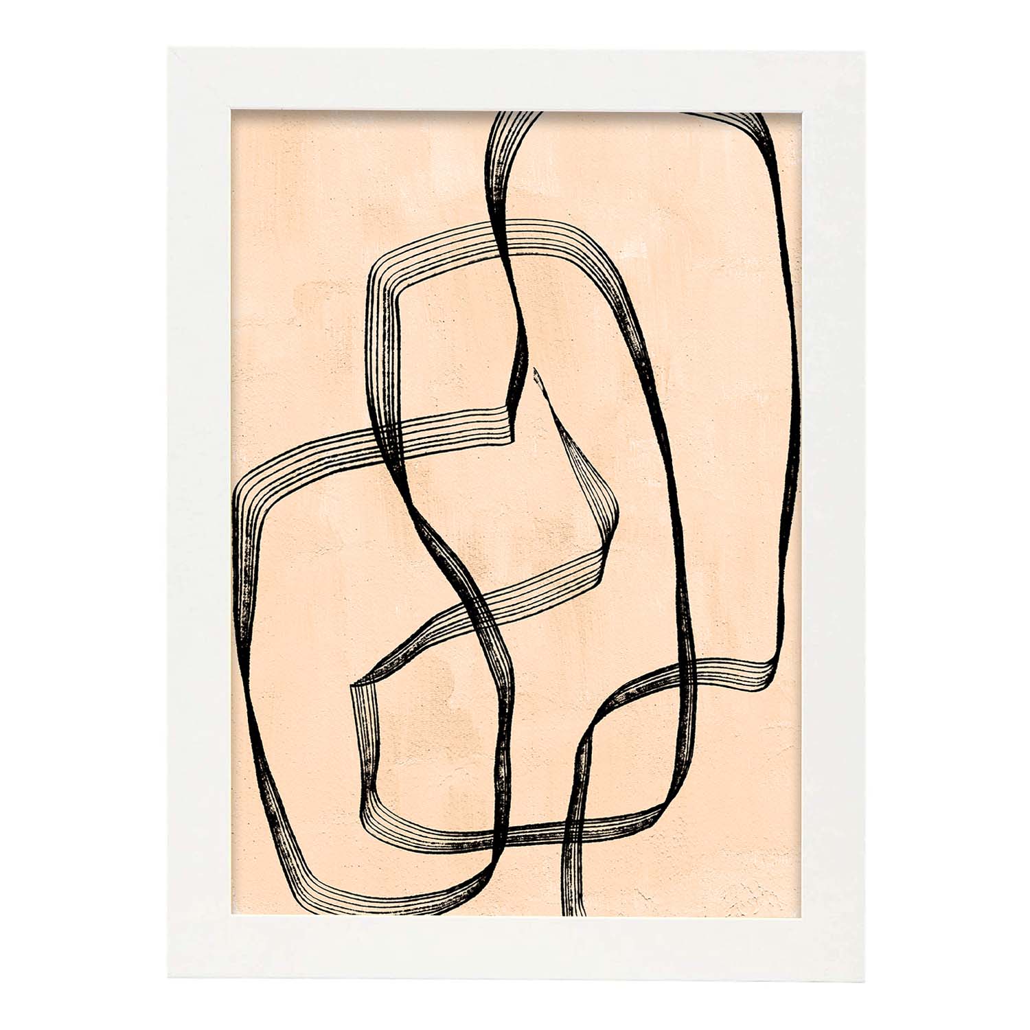 Poster con imágenes abstractas de cuadros. Lámina de exhibición de arte. 'Abstracto 14-Artwork-Nacnic-A3-Marco Blanco-Nacnic Estudio SL