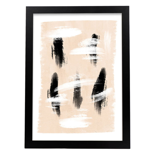 Poster con imágenes abstractas de cuadros. Lámina de exhibición de arte. 'Abstracto 16-Artwork-Nacnic-A4-Marco Negro-Nacnic Estudio SL