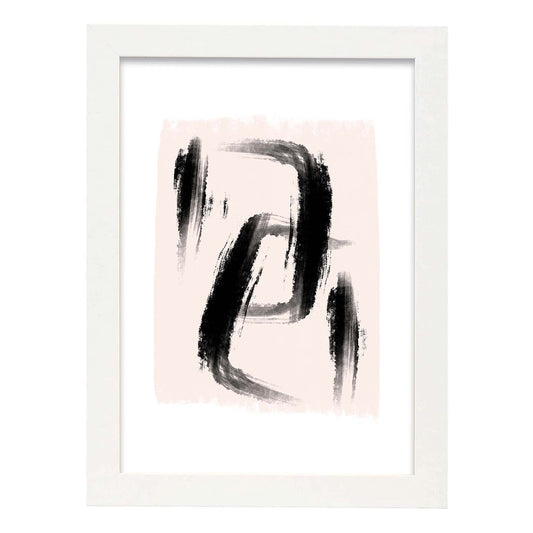 Poster con imágenes abstractas de cuadros. Lámina de exhibición de arte. 'Abstracto 19-Artwork-Nacnic-A4-Marco Blanco-Nacnic Estudio SL