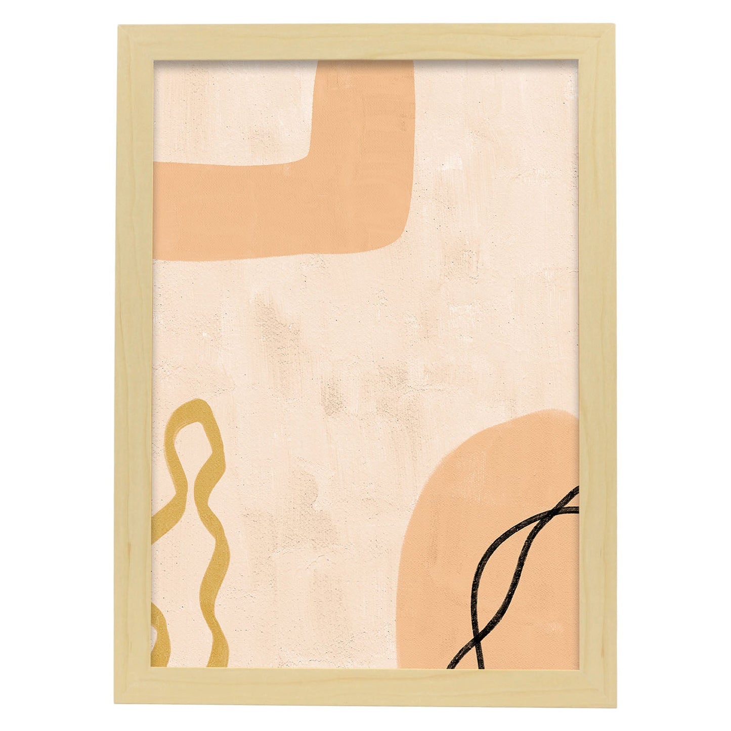 Poster con imágenes abstractas de cuadros. Lámina de exhibición de arte. 'Abstracto 20-Artwork-Nacnic-A3-Marco Madera clara-Nacnic Estudio SL