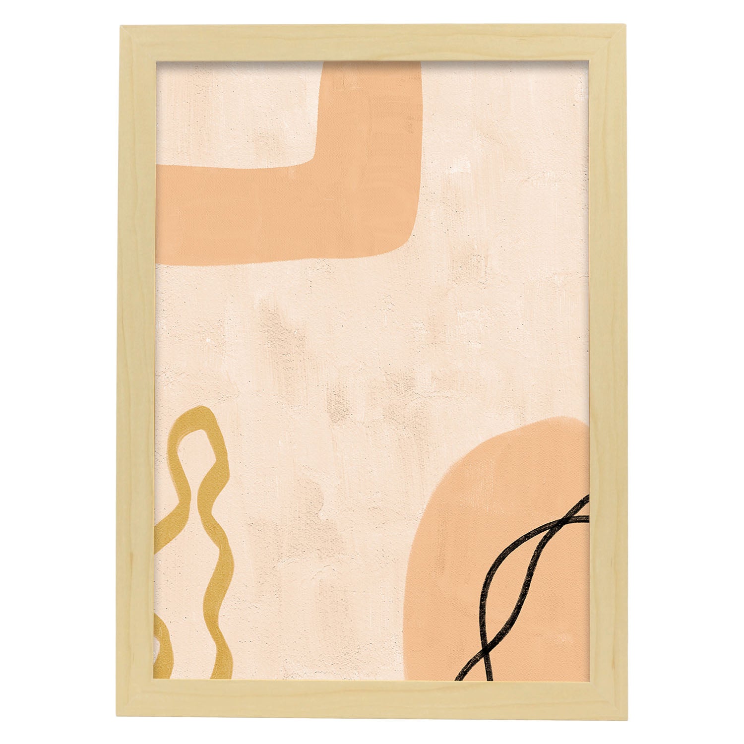 Poster con imágenes abstractas de cuadros. Lámina de exhibición de arte. 'Abstracto 20-Artwork-Nacnic-A3-Marco Madera clara-Nacnic Estudio SL