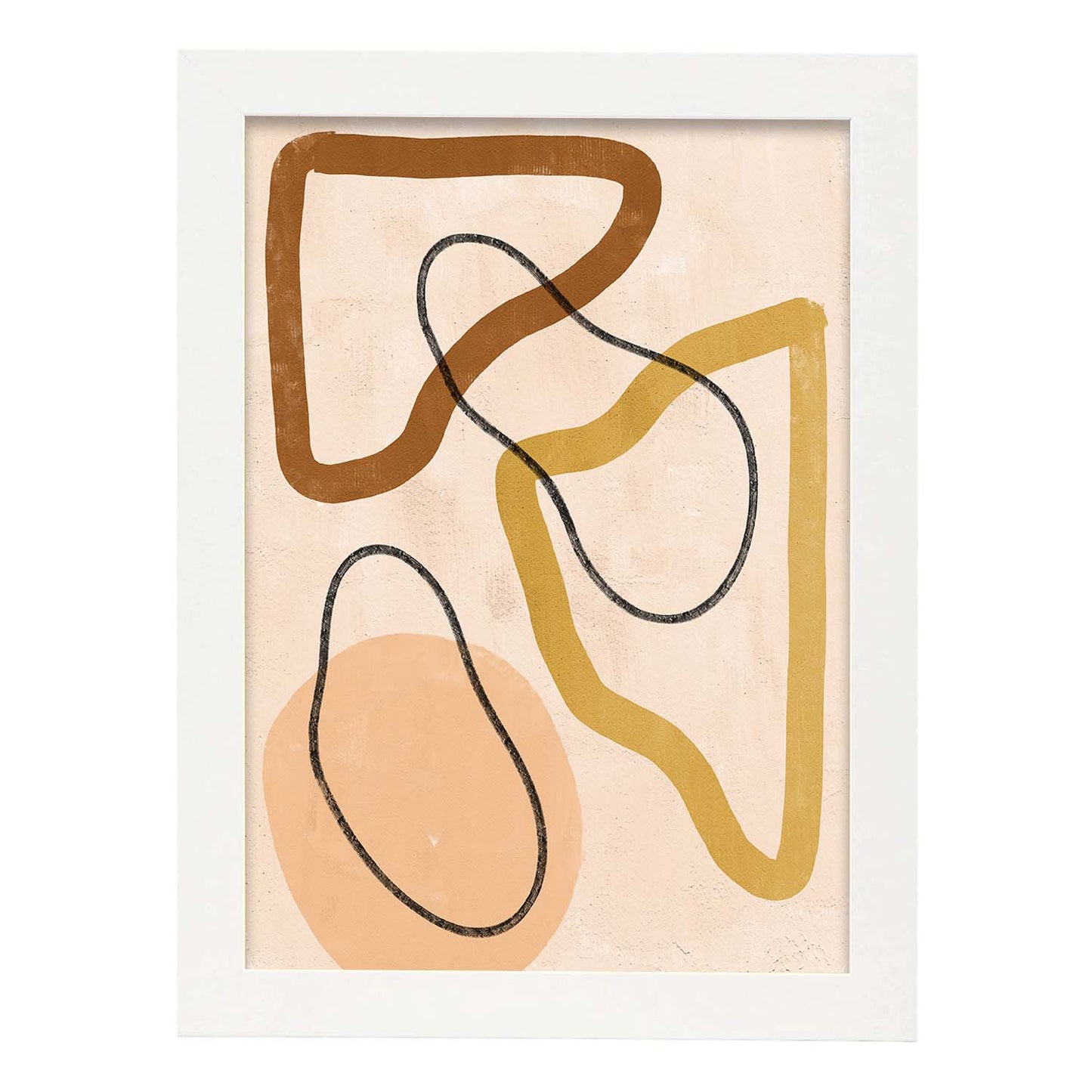 Poster con imágenes abstractas de cuadros. Lámina de exhibición de arte. 'Abstracto 3-Artwork-Nacnic-A3-Marco Blanco-Nacnic Estudio SL