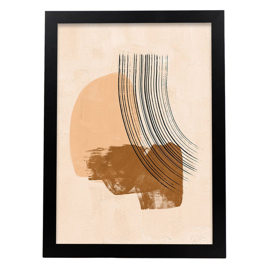 Poster con imágenes abstractas de cuadros. Lámina de exhibición de arte. 'Abstracto 8-Artwork-Nacnic-A4-Marco Negro-Nacnic Estudio SL