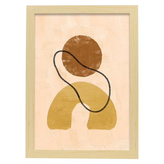 Poster con imágenes abstractas de cuadros. Lámina de exhibición de arte. 'Abstracto 9-Artwork-Nacnic-A4-Marco Madera clara-Nacnic Estudio SL