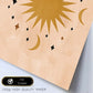 Poster con imágenes abstractas de soles y lunas. Lámina con cuerpos celestiales en tonos marrones. 'Celestial 12-Artwork-Nacnic-Nacnic Estudio SL