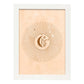 Poster con imágenes abstractas de soles y lunas. Lámina con cuerpos celestiales en tonos marrones. 'Celestial 13-Artwork-Nacnic-A4-Marco Blanco-Nacnic Estudio SL