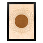 Poster con imágenes abstractas de soles y lunas. Lámina con cuerpos celestiales en tonos marrones. 'Celestial 8-Artwork-Nacnic-A4-Marco Negro-Nacnic Estudio SL