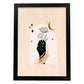 Poster con imágenes místicas, con imágenes de soles y lunas. misticismo, esoterismo, y paganismo. 'Místico 10'.-Artwork-Nacnic-A4-Marco Negro-Nacnic Estudio SL
