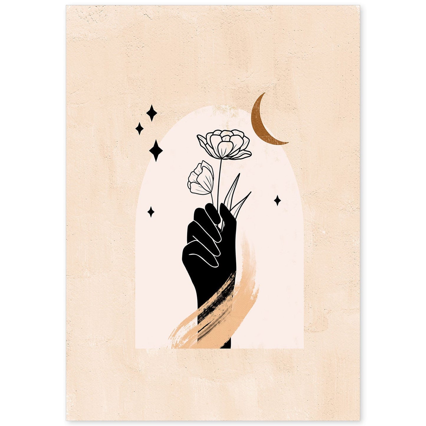 Poster con imágenes místicas, con imágenes de soles y lunas. misticismo, esoterismo, y paganismo. 'Místico 10'.-Artwork-Nacnic-A4-Sin marco-Nacnic Estudio SL