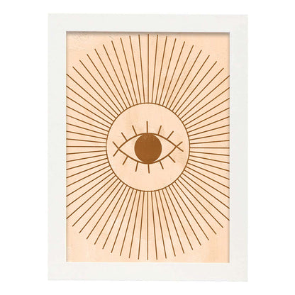 Poster con imágenes místicas, con imágenes de soles y lunas. misticismo, esoterismo, y paganismo. 'Místico 13'.-Artwork-Nacnic-A4-Marco Blanco-Nacnic Estudio SL
