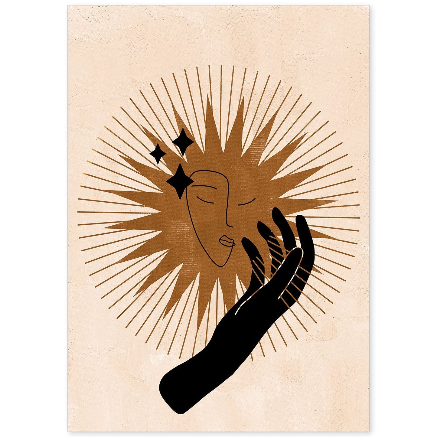 Poster con imágenes místicas, con imágenes de soles y lunas. misticismo, esoterismo, y paganismo. 'Místico 14'.-Artwork-Nacnic-A4-Sin marco-Nacnic Estudio SL