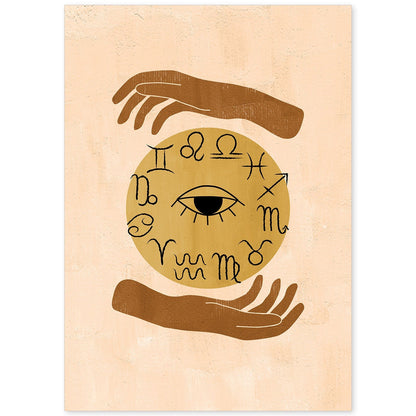 Poster con imágenes místicas, con imágenes de soles y lunas. misticismo, esoterismo, y paganismo. 'Místico 16'.-Artwork-Nacnic-A4-Sin marco-Nacnic Estudio SL