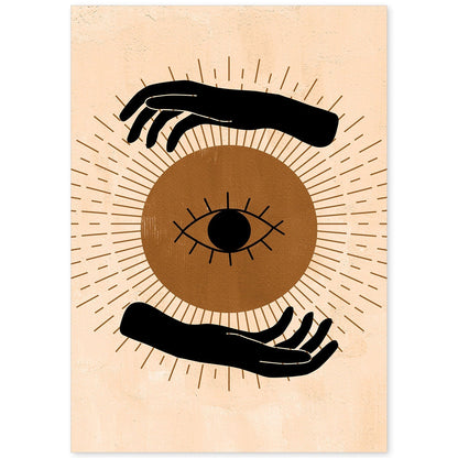 Poster con imágenes místicas, con imágenes de soles y lunas. misticismo, esoterismo, y paganismo. 'Místico 1'.-Artwork-Nacnic-A4-Sin marco-Nacnic Estudio SL