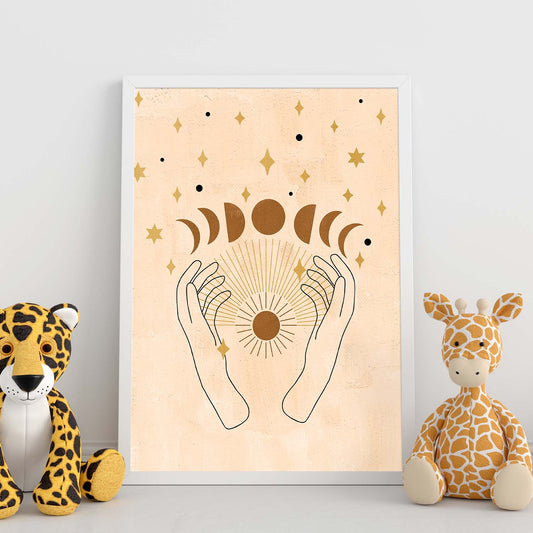 Poster con imágenes místicas, con imágenes de soles y lunas. misticismo, esoterismo, y paganismo. 'Místico 3'.-Artwork-Nacnic-Nacnic Estudio SL