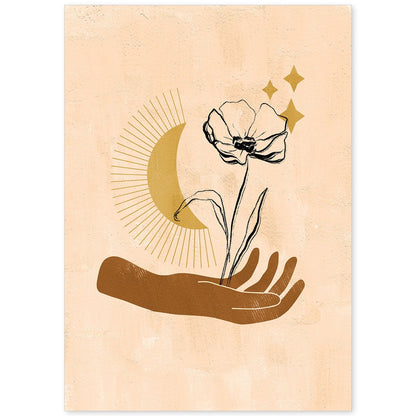 Poster con imágenes místicas, con imágenes de soles y lunas. misticismo, esoterismo, y paganismo. 'Místico 7'.-Artwork-Nacnic-A4-Sin marco-Nacnic Estudio SL