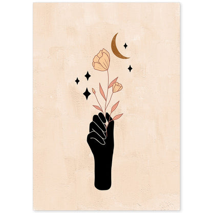 Poster con imágenes místicas, con imágenes de soles y lunas. misticismo, esoterismo, y paganismo. 'Místico 8'.-Artwork-Nacnic-A4-Sin marco-Nacnic Estudio SL